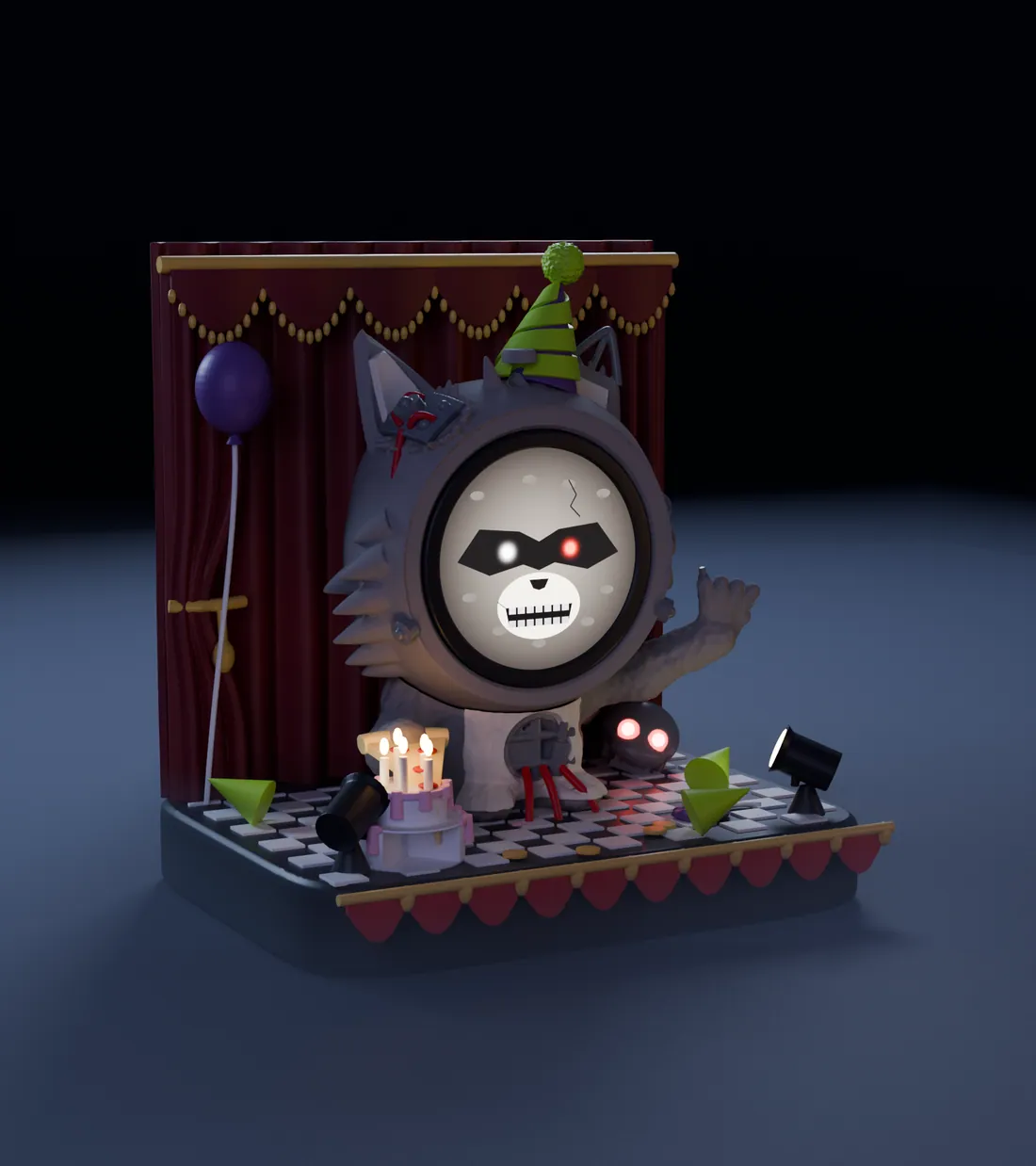 Bandit, the broken animatronic FrightBuddy