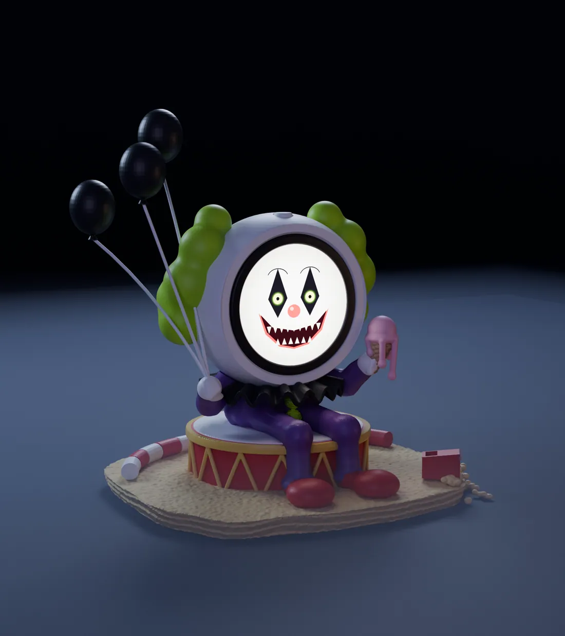 Giggles, the clown FrightBuddy